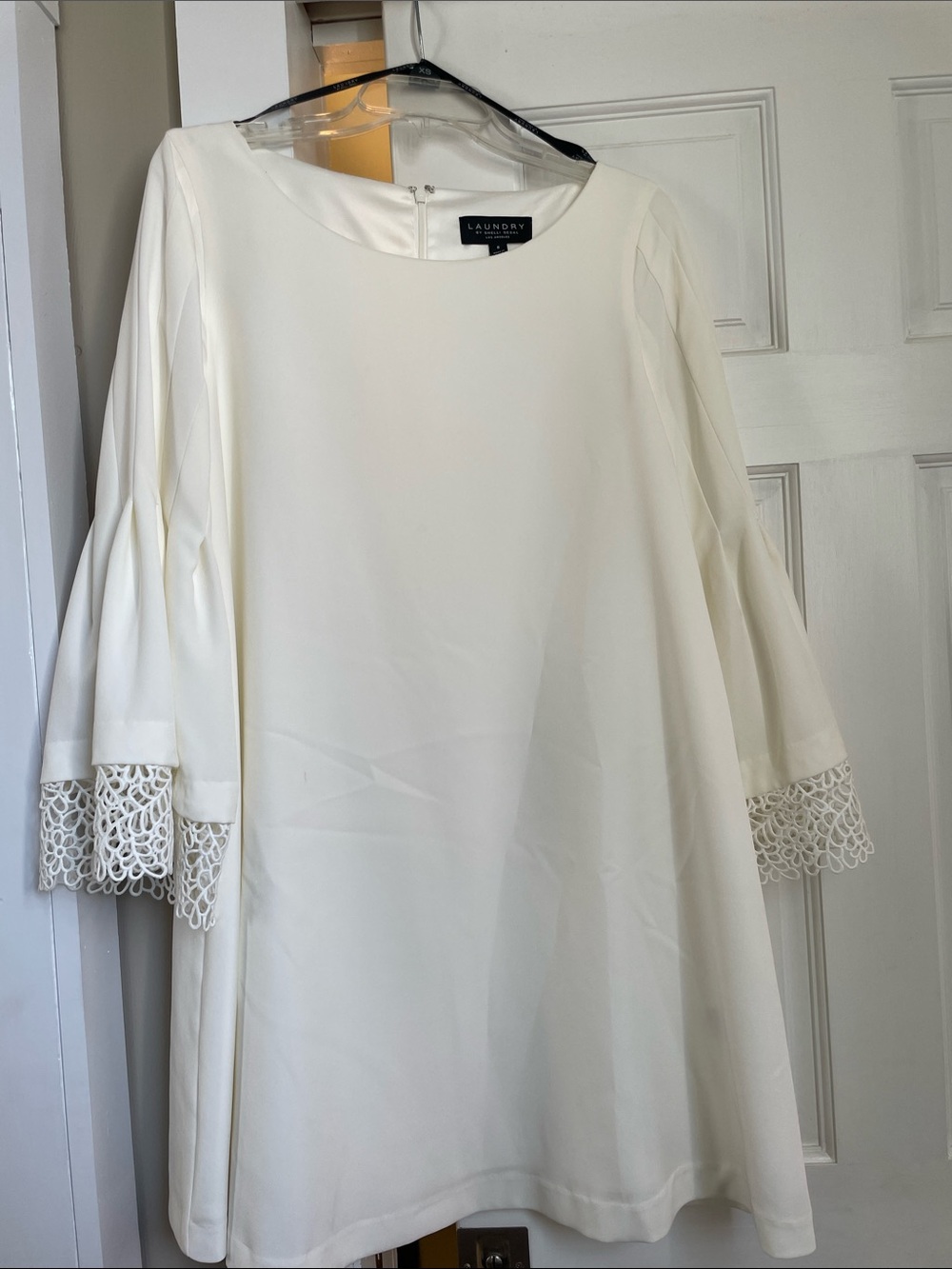 Laundry by Shelli Segal Cream Lace-Sleeve A-Line Dress - Picture 1 of 4
